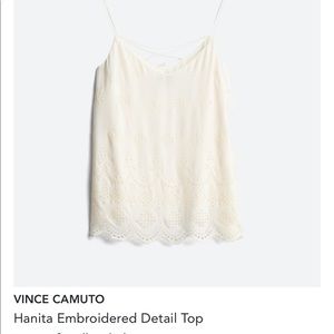 VINCE CAMUTO Hanita Embroidered Detail Top